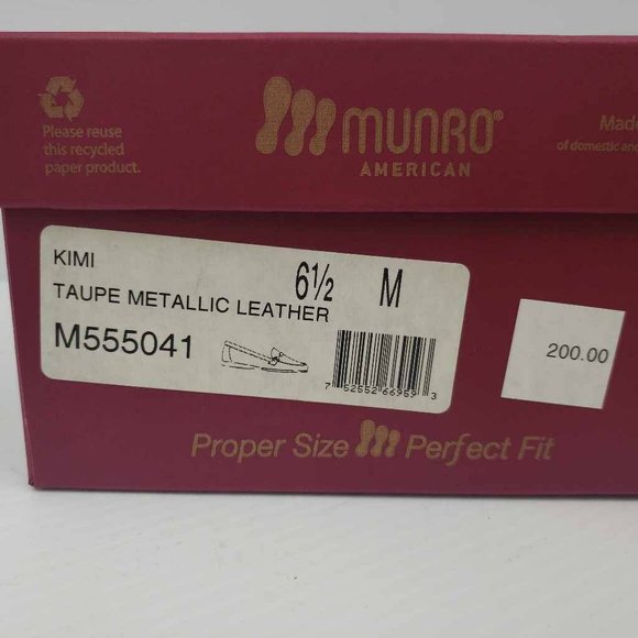 Munro American Womens Kimi Loafer Flat Shoes Beige Leather Horsebit 6.5 M New - Picture 16 of 16